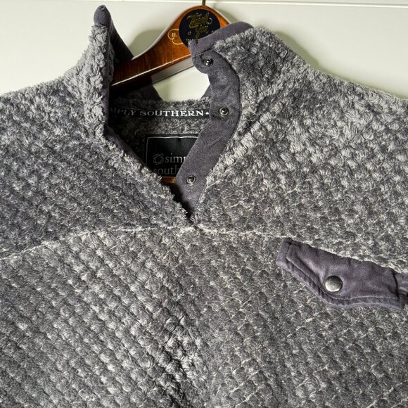 Simply Southern Quarter Snap Long Sleeve Soft Fuzzy Pullover Size Meduim - Picture 5 of 7